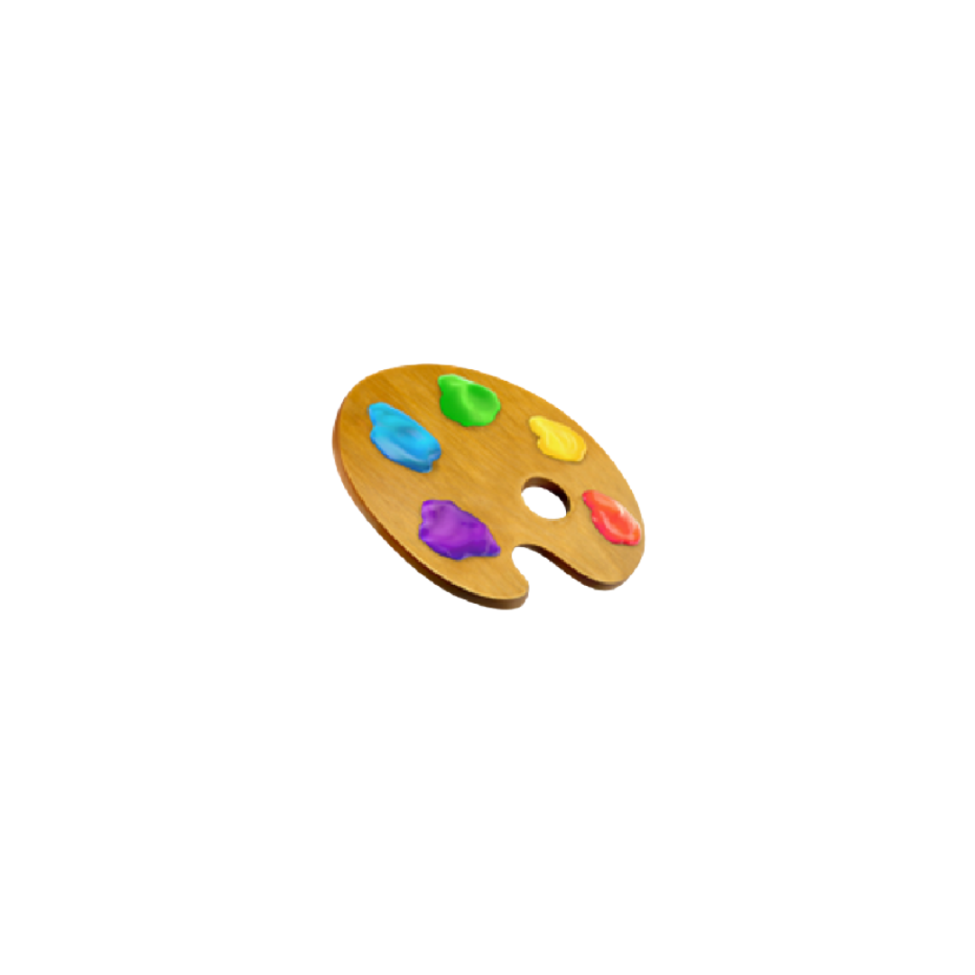 Icon of paint palette for brand identity and logo design